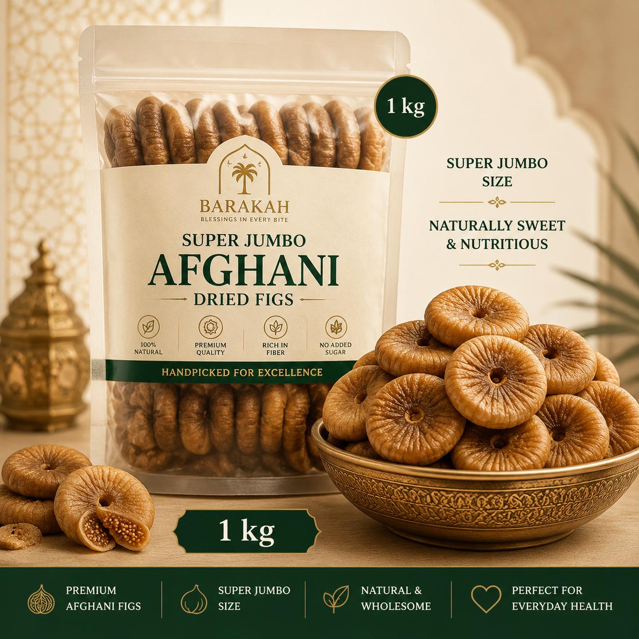 Barakah Super Jumbo Afghani Dried Figs - 1 kg